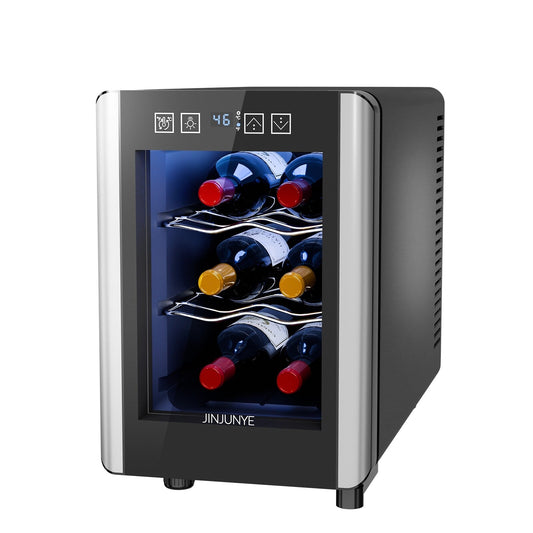 6-Bottle Wine Cooler Refrigerator(46-66°F),Mini Freestanding Beverage Cooler for Summer,Wine Cooler with Temperature Control