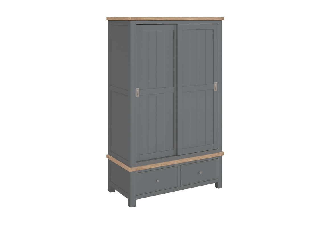 Armoire double Camden Slate avec tiroirs