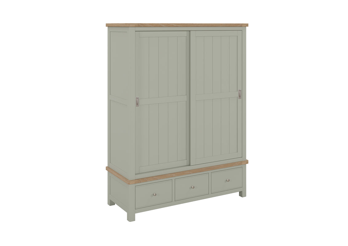 Grande armoire Camden Sage avec tiroirs