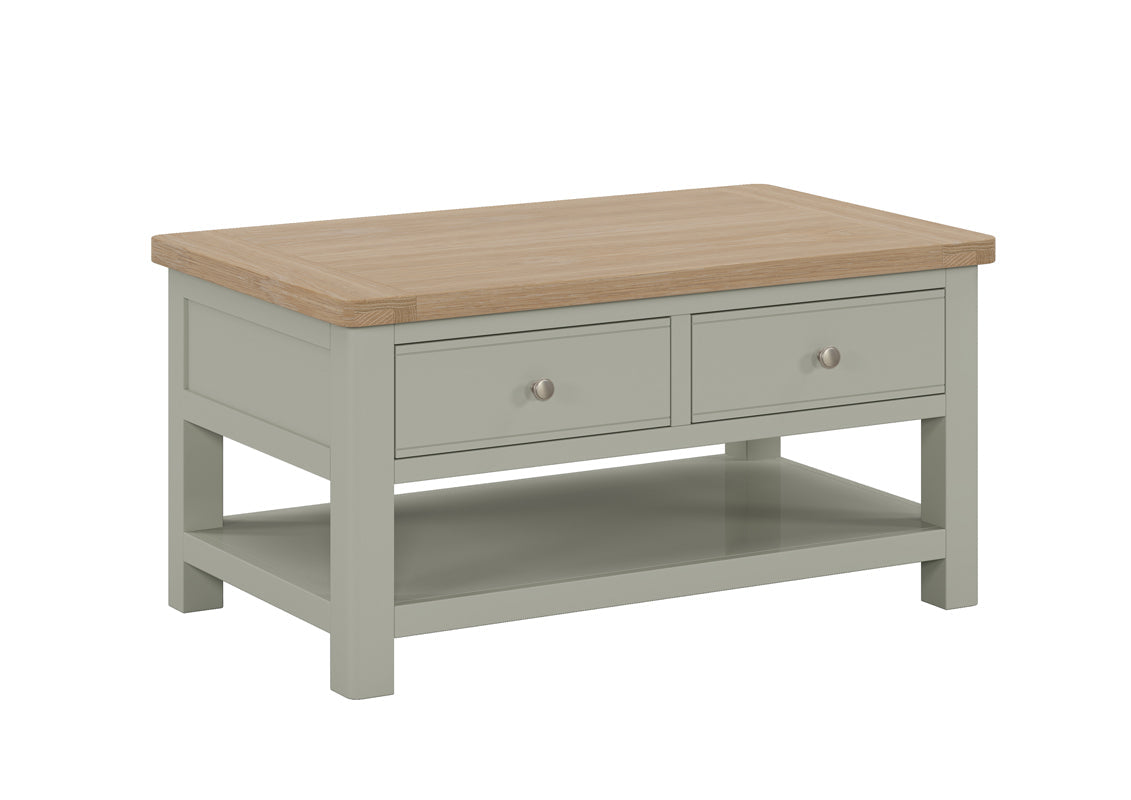 Table basse Camden Sage avec tiroirs