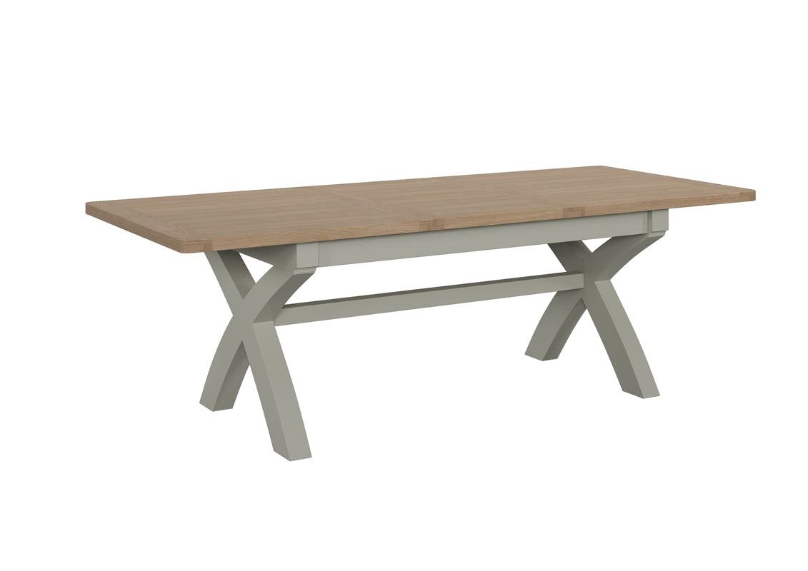 Table extensible Camden Sage à pieds croisés 180 cm - 240 cm