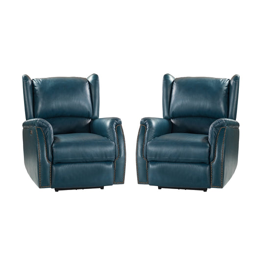 Eduardo Genuine Leather Power Recliner with USB Port Set of 2