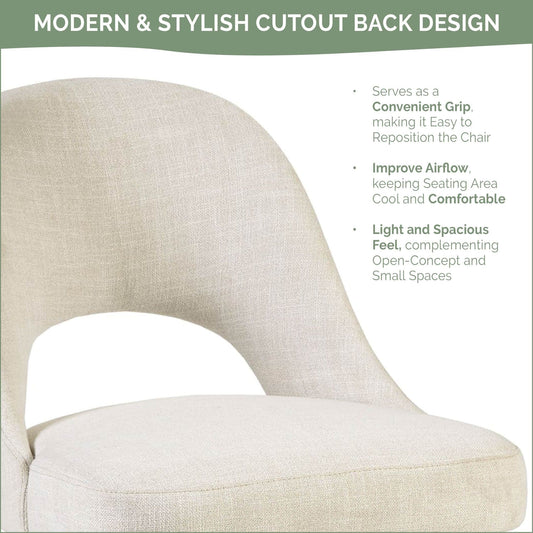 INK IVY Nola Upholstered Dining Side Chairs with Cutout Back design (Set of 2)