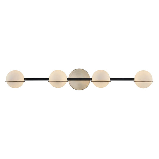 Justice Design Group EVOLV Fusion Centric 4-Light Bath Bar with Opal Glass Shade
