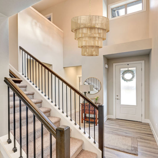 KAWOTI Width 26 5-Light 4-Tiered Bohemian Pendant Light