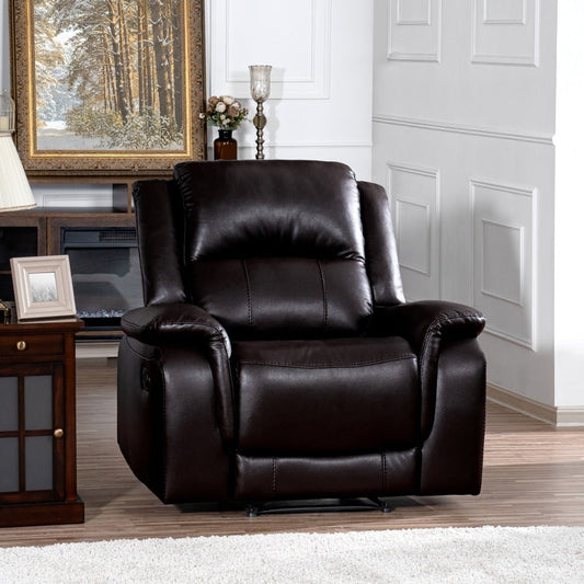 Leather Manual Recliner Sofa Collection for Living Room Leather Reclining Furniture for Home Office Living Room