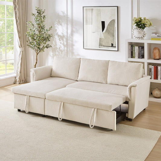 Loveseat Sofa with Chaise Lounge L-Shaped Modular Convertible Sofa with Storage Chaise