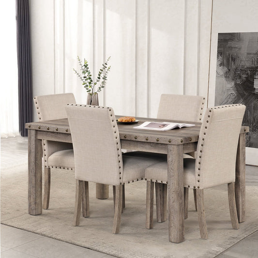 Morden Fort Farmhouse Dining Set Rectangular Table Chair 5-piece
