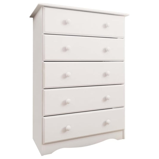 Palace Imports 100% Solid Wood 5-Drawer Chest with Metal or Wooden Knobs