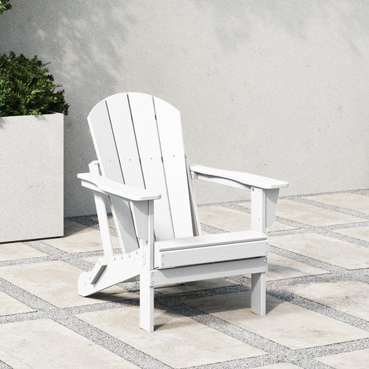 Polytrends Laguna Fade Resistant All Weather Outdoor Patio Folding Adirondack Chair