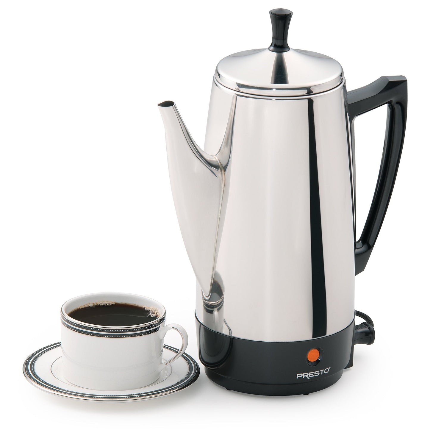 Presto Stainless Steel Coffee Maker, 12 Cup Robust Percolator Coffee, Silver - 2.79