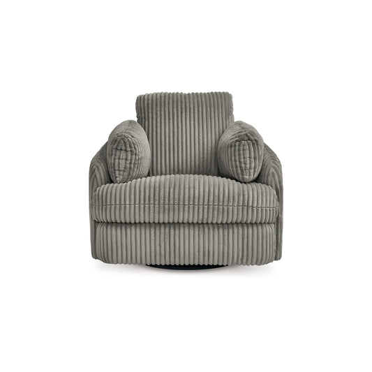 Rikki Swivel Glider Manual Recliner Chair, Gray Corduroy, 2 Pillows