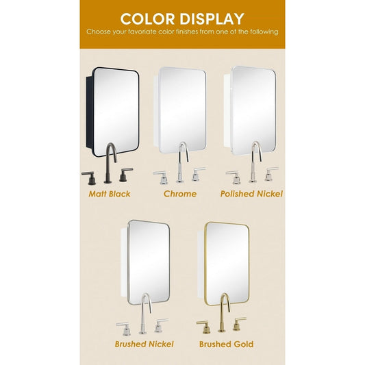 TEHOME Garnes Recessed or Surface Mount Framed Medicine Cabinet with Adjustable Shelves