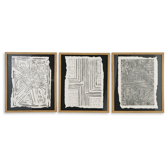 Wonderstow Black/Beige Wall Art, Set of 3