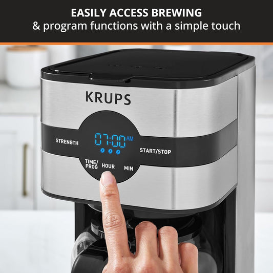 10-Cup Digital Coffee Maker, Black Stainless Steel, Programmable Brewing, Auto Pause & Serve