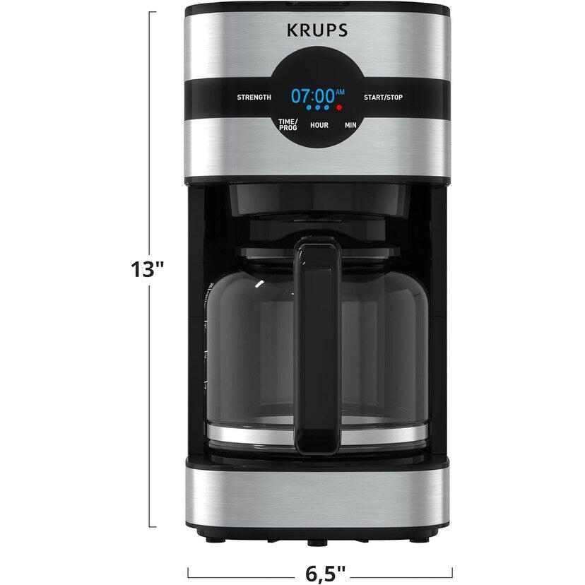10-Cup Digital Coffee Maker, Black Stainless Steel, Programmable Brewing, Auto Pause & Serve
