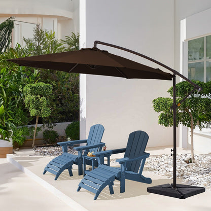 10 ft Steel Crank-lift Cantilever Umbrella With Weighted Base