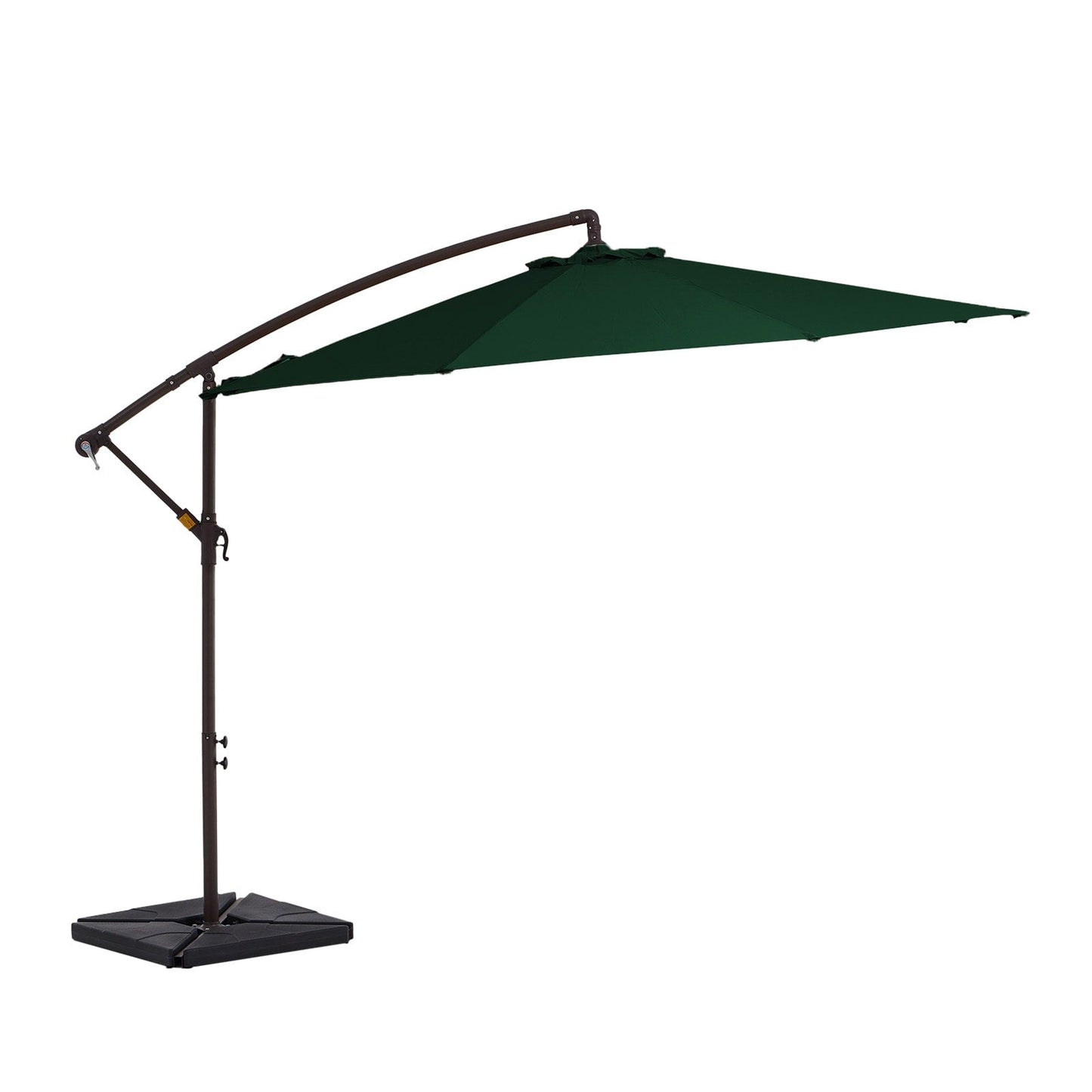 10 ft Steel Crank-lift Cantilever Umbrella With Weighted Base