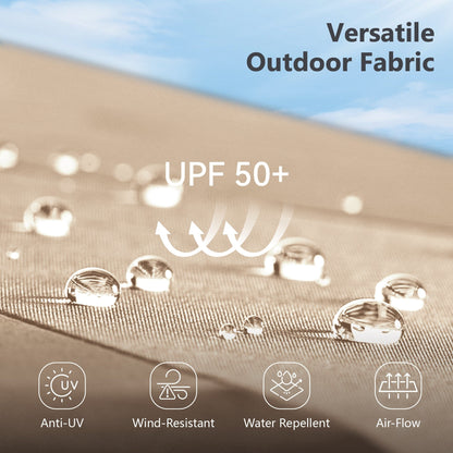 MAISON ARTS 10ft 3 Tier Auto-tilt Patio Umbrella Outdoor Double Vented Umbrella with LED Lights