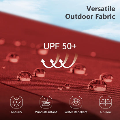 MAISON ARTS 10ft 3 Tier Auto-tilt Patio Umbrella Outdoor Double Vented Umbrella with LED Lights