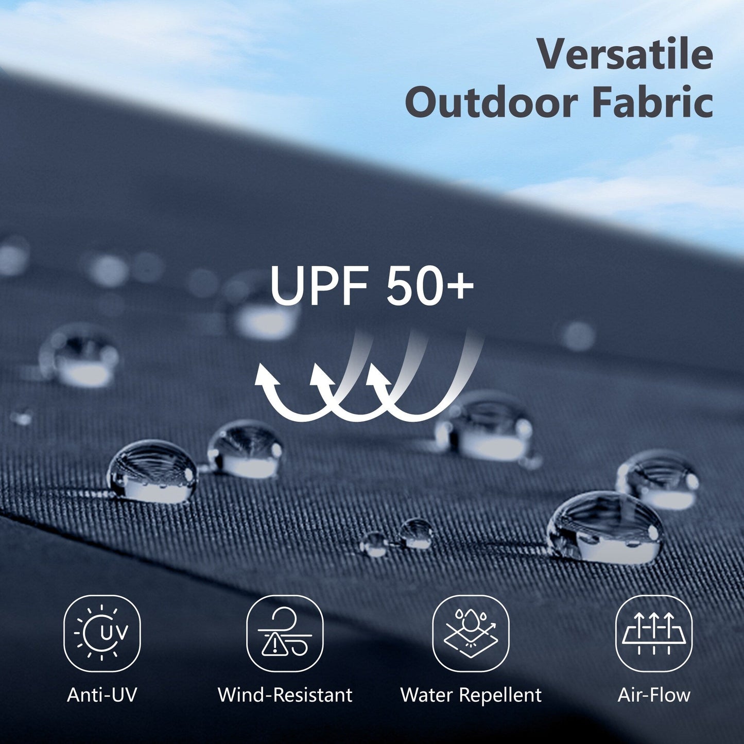 MAISON ARTS 10ft 3 Tier Auto-tilt Patio Umbrella Outdoor Double Vented Umbrella with LED Lights