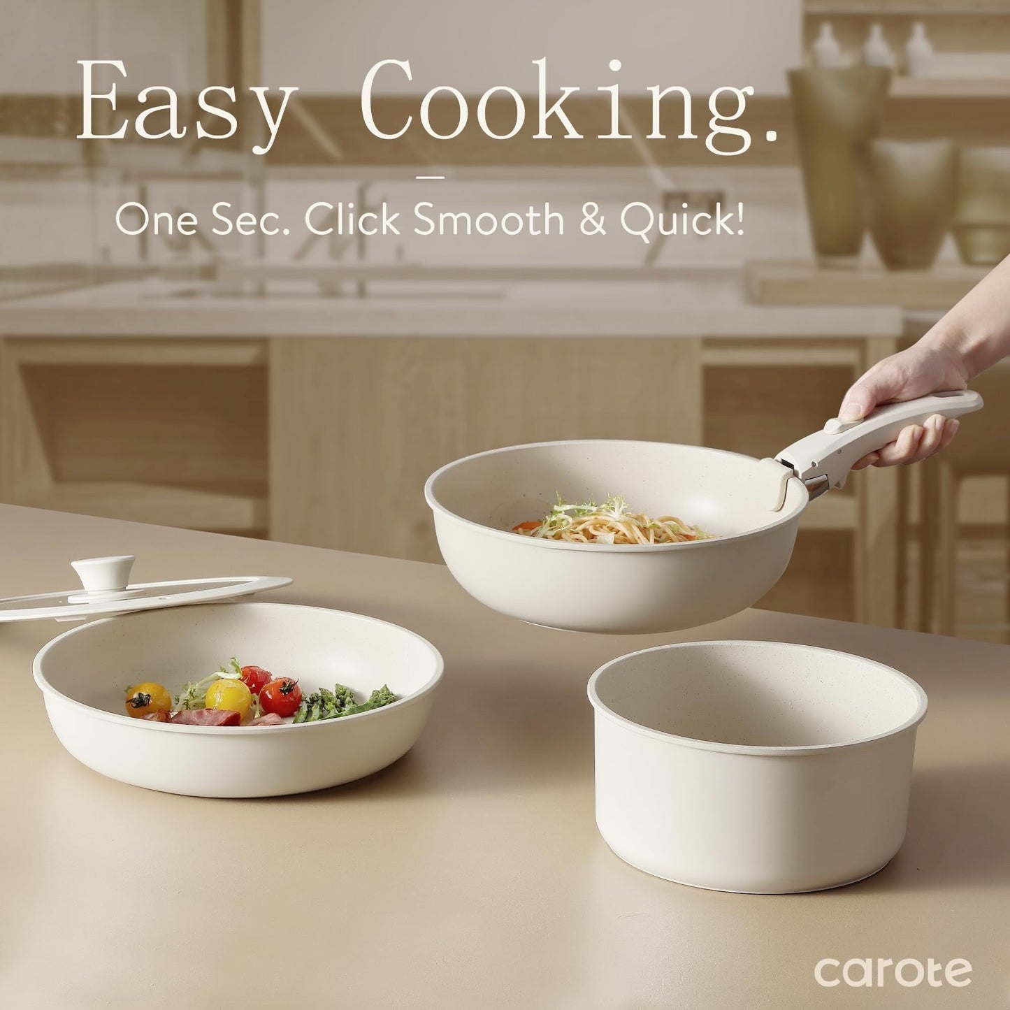 11pcs Pots and Pans Set, Nonstick Cookware Set Detachable Handle,Induction Kitchen Cookware Sets Non Stick with Removable Handle