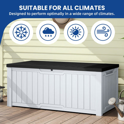 120-260 Gallons Large Resin Water Resistant Lockable Deck Box