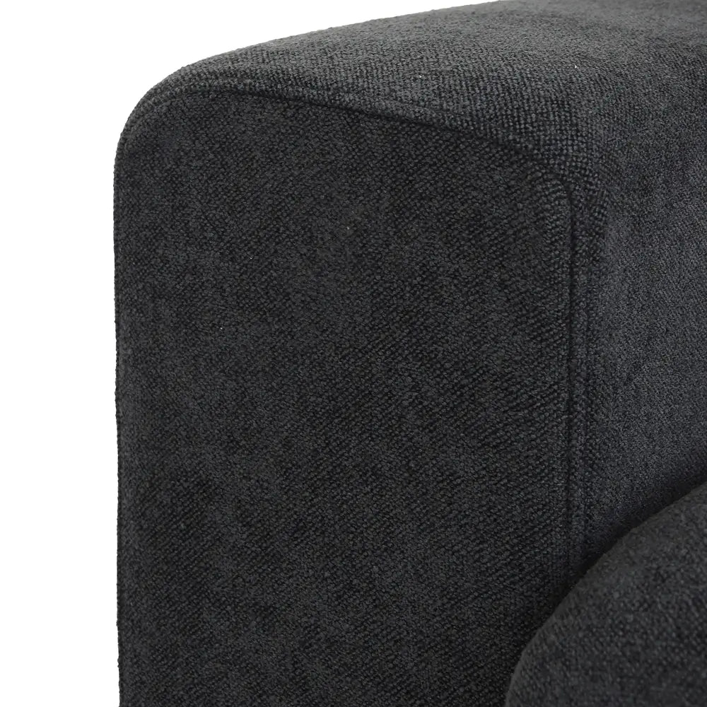 Canapés d'angle Deluxe Premium Cloud | Poufs noirs monoblocs en coton et lin | 40 housses amovibles et lavables
