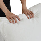 Canapés d'angle Deluxe Premium Cloud | Canapé d'angle 3 pièces en coton et lin blanc avec pouf de rangement 120 cm et 3 places