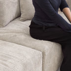 Canapés modulaires modernes Matrix | Canapé d'angle 3 pièces en velours côtelé beige avec méridienne 2 places