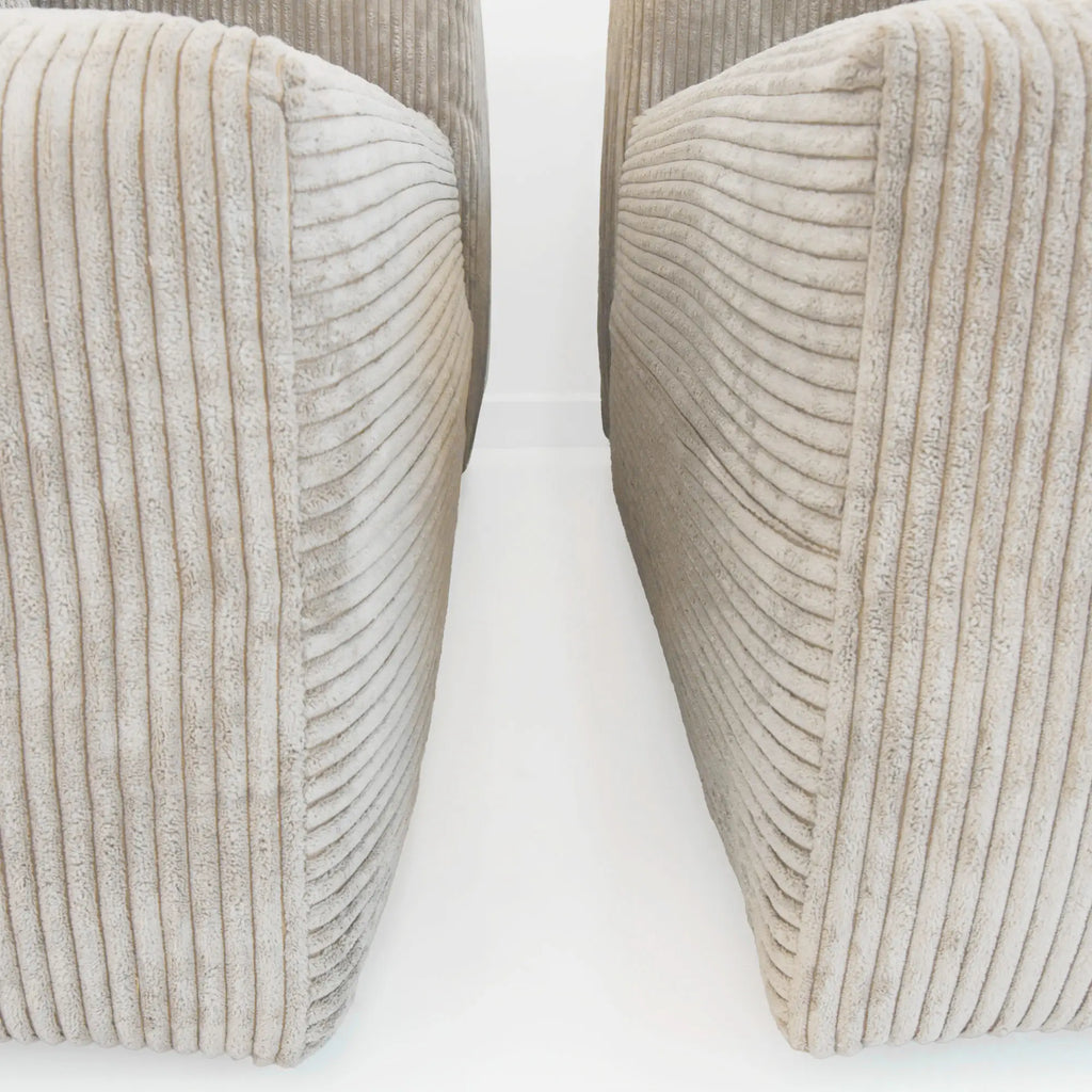 Canapés modulaires modernes Matrix | Ensemble de 6 pièces en velours côtelé beige en forme de U, 4 places