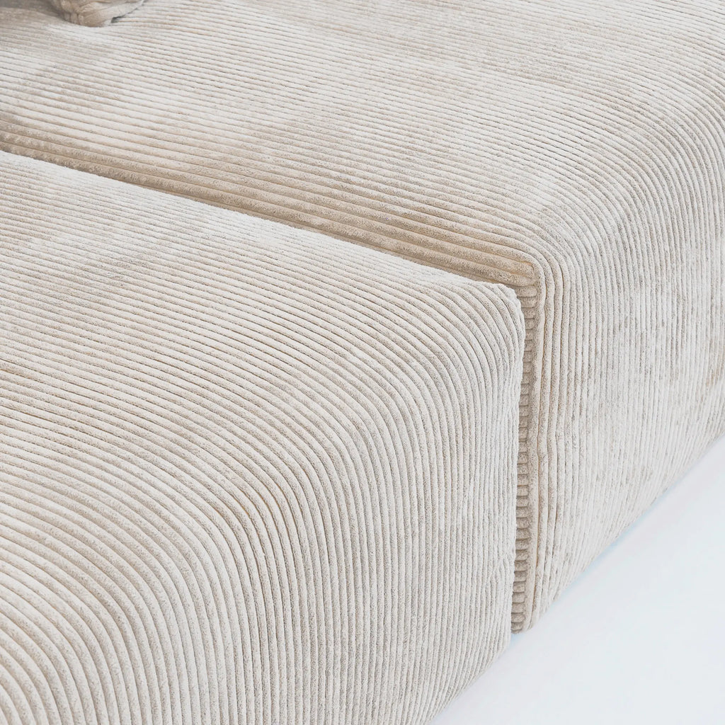 Canapés modulaires modernes Matrix | Ensemble de 6 pièces en velours côtelé beige en forme de U, 4 places