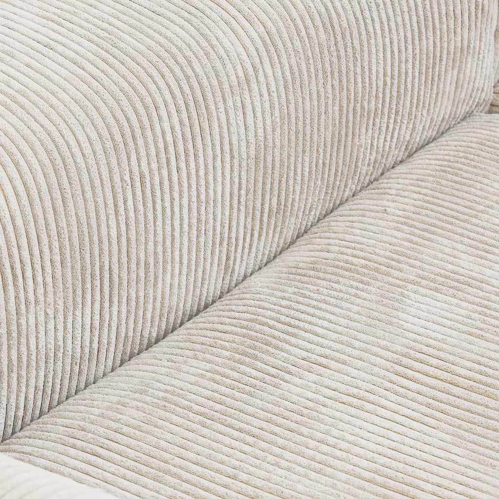 Canapés modulaires modernes Matrix | Canapé d'angle 3 pièces en velours côtelé beige avec méridienne 2 places