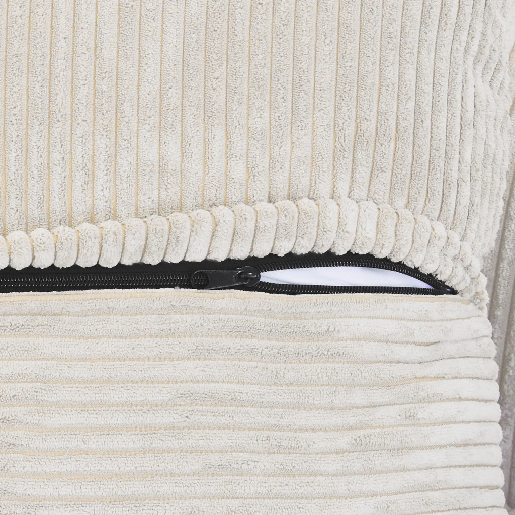 Canapés modulaires modernes Matrix | Canapé d'angle 3 pièces en velours côtelé beige avec méridienne 2 places