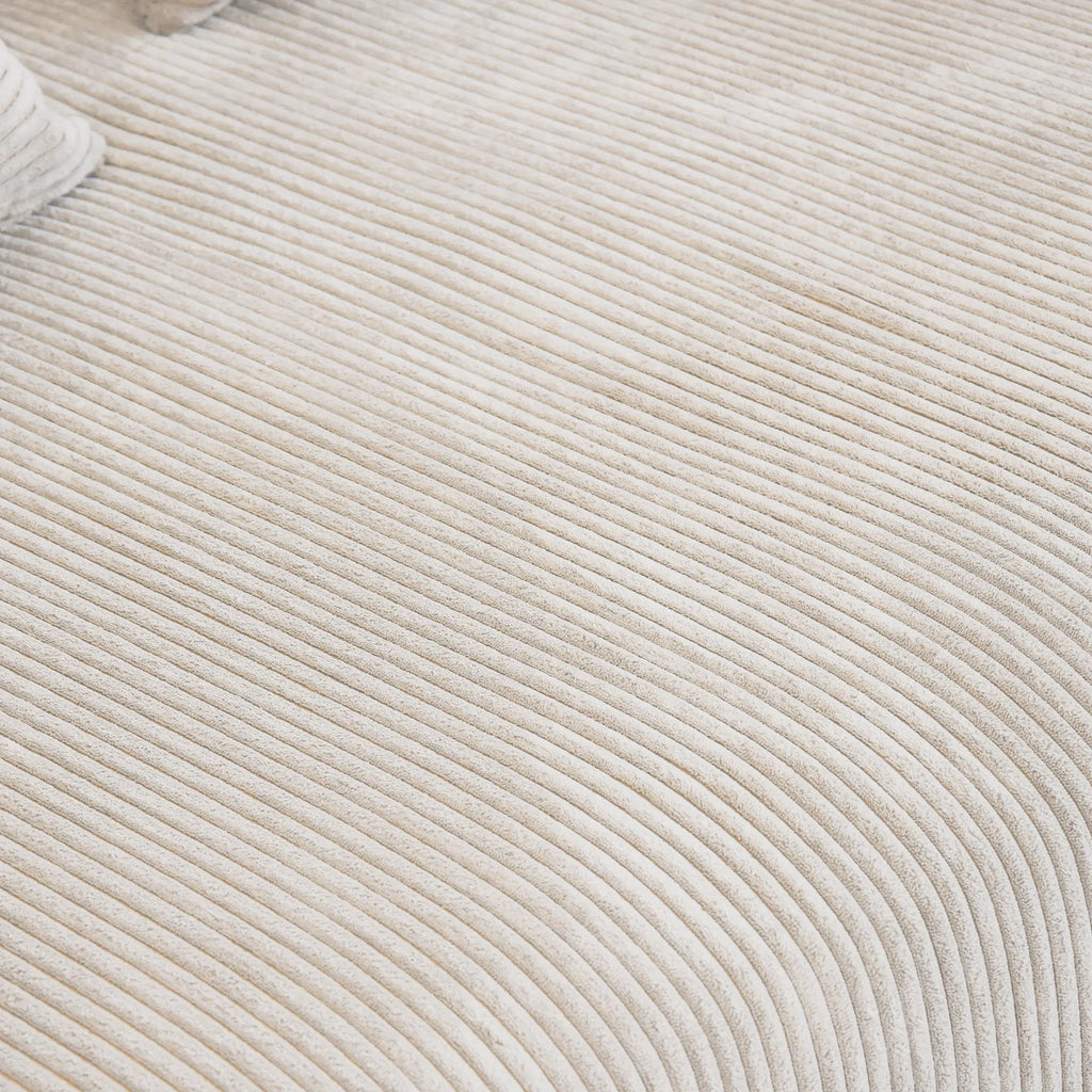 Canapés modulaires modernes Matrix | Ensemble de 6 pièces en velours côtelé beige en forme de U, 4 places