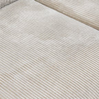 Canapés modulaires modernes Matrix | Ensemble de 6 pièces en velours côtelé beige en forme de U, 4 places