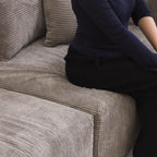 Canapés modulaires modernes Matrix | Ensemble de 5 pièces en velours côtelé marron en forme de U, 3 places