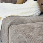 Canapés modulaires modernes Matrix | Ensemble de 5 pièces en velours côtelé marron en forme de U, 3 places