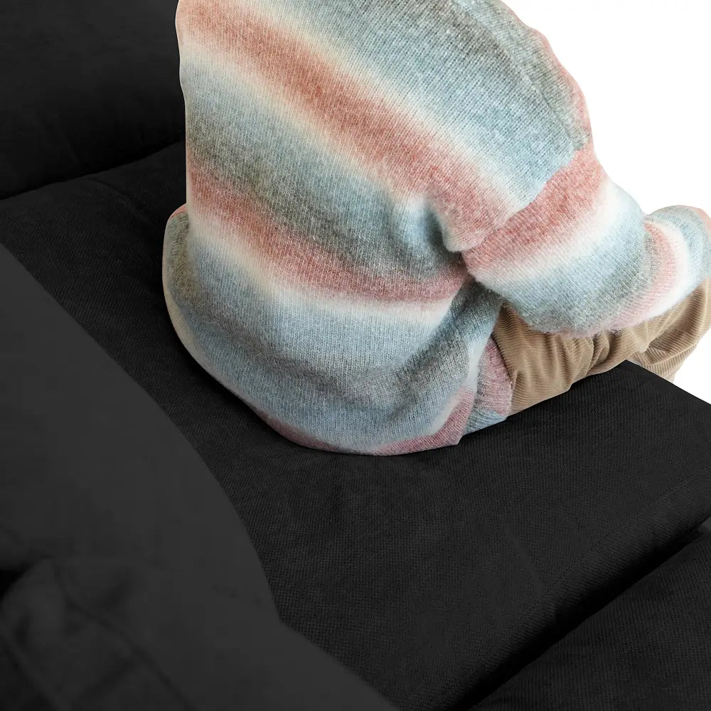 Canapés d'angle Deluxe Slope Cloud | Ensemble 6 pièces en lin noir, forme en U, 160 coussins de dossier réglables, 4 places