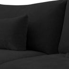 Canapés d'angle Deluxe Slope Cloud | Ensemble 5 pièces en lin noir, forme en U, 120 coussins de dossier réglables, 3 places
