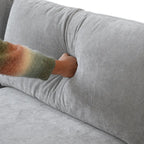 Canapés d'angle Deluxe Slope Cloud | Ensemble de canapés 8 pièces en lin gris clair, 160 coussins de dossier réglables, 6 places