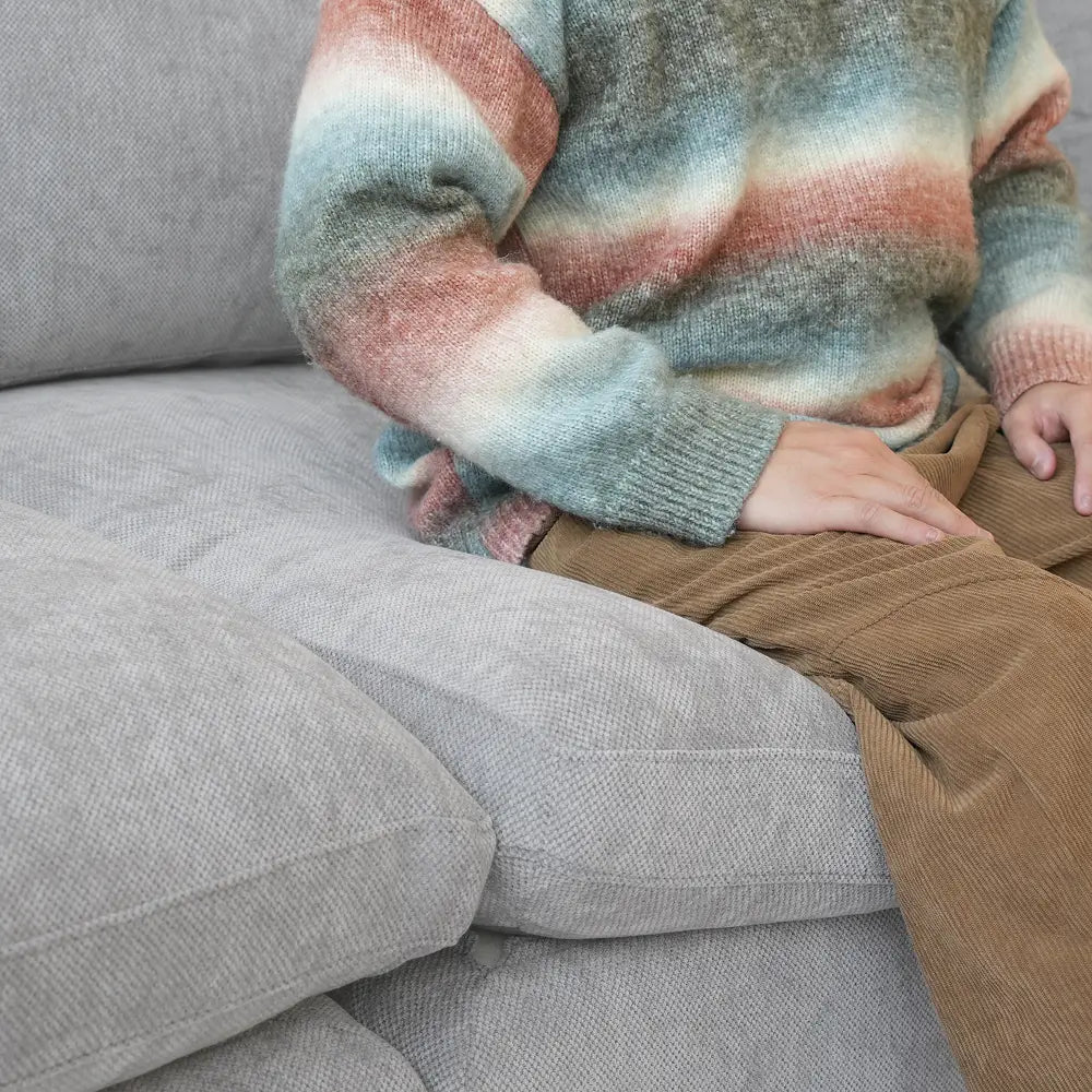 Canapés d'angle Deluxe Slope Cloud | Ensemble 8 pièces en lin gris clair, 160 coussins de dossier réglables, 4 places