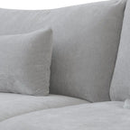 Canapés d'angle Deluxe Slope Cloud | Ensemble de canapés 8 pièces en lin gris clair, 160 coussins de dossier réglables, 6 places