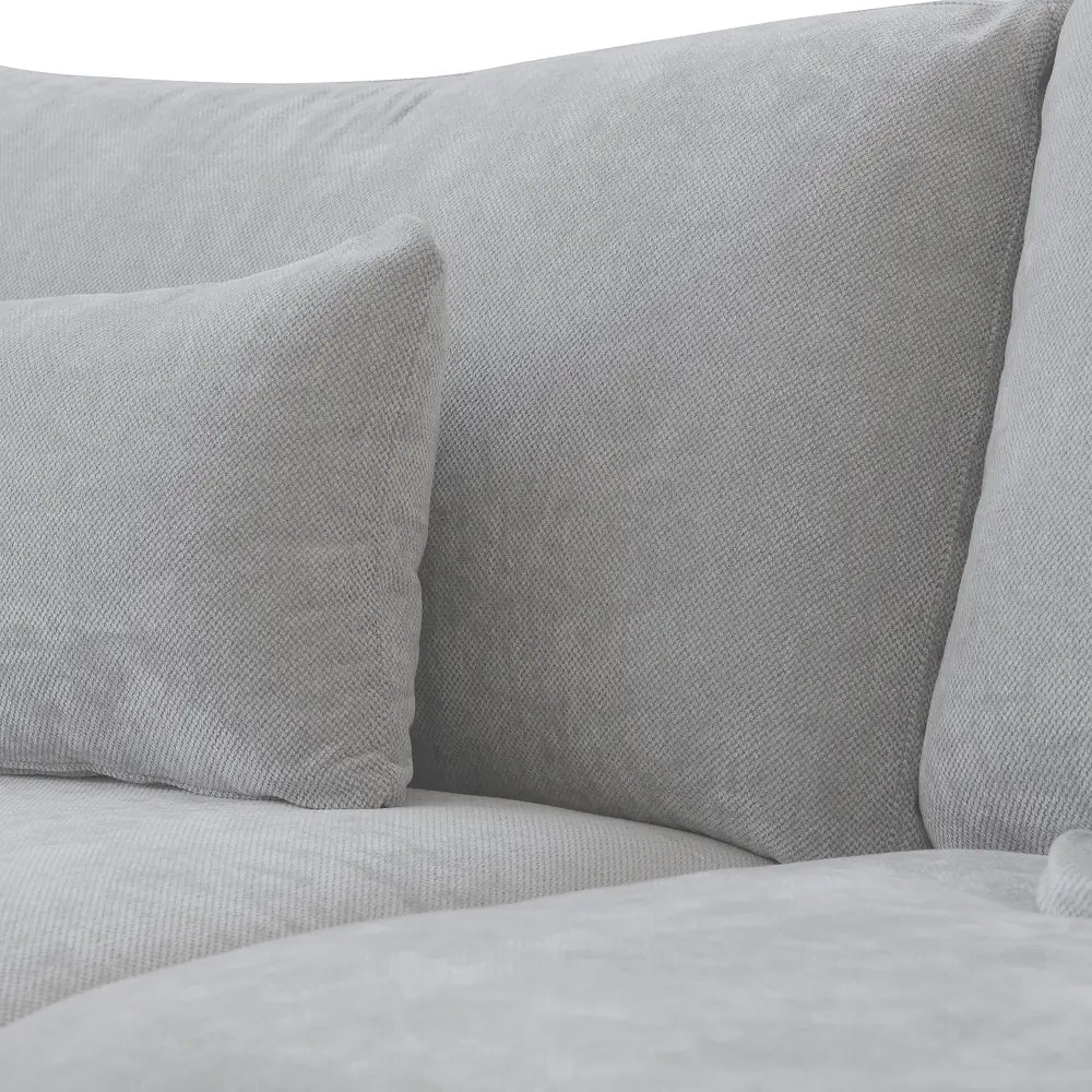 Canapés d'angle Deluxe Slope Cloud | Ensemble 5 pièces en lin gris clair, forme en U, 120 coussins de dossier réglables, 3 places