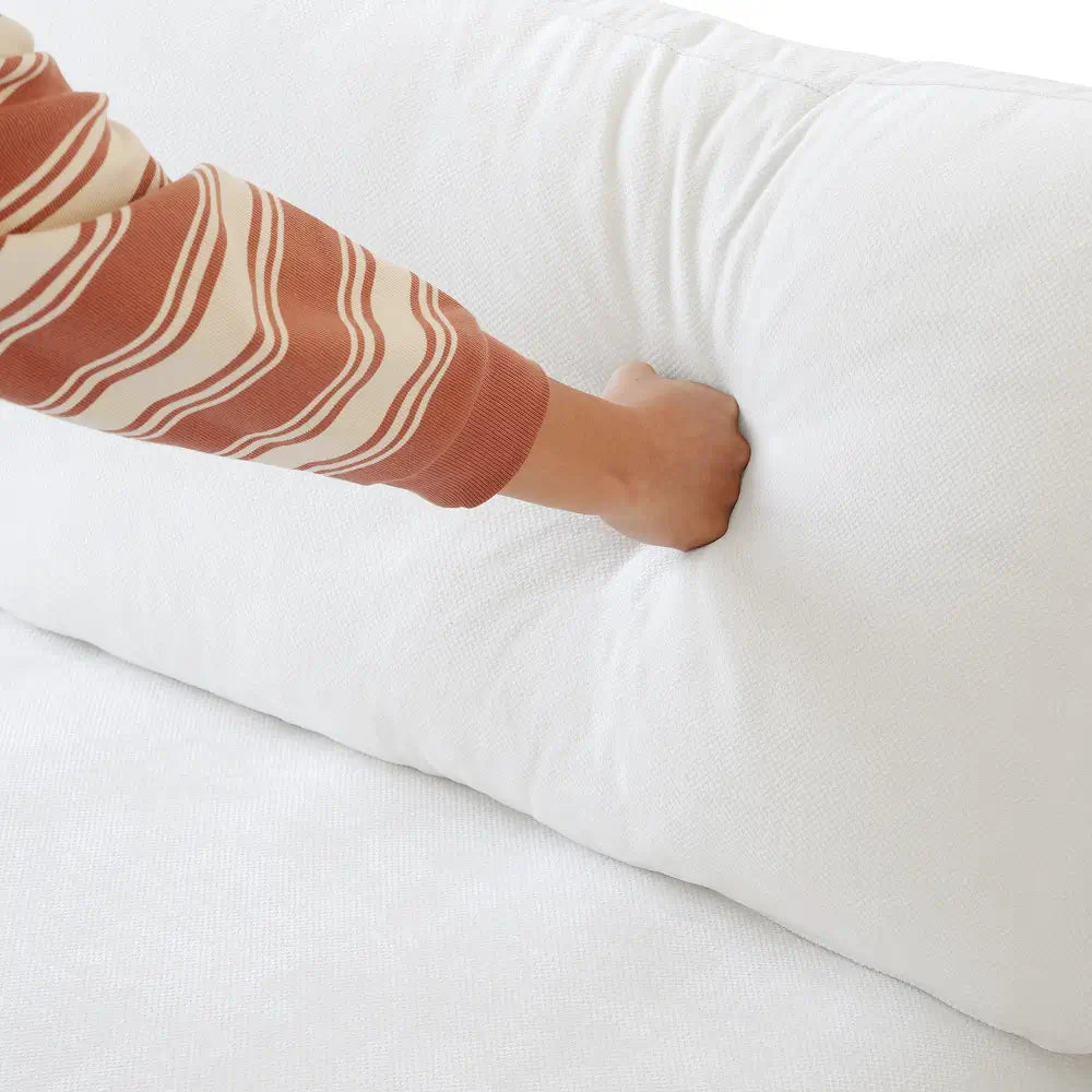 Canapés d'angle Deluxe Slope Cloud | Ensemble de 4 pièces en lin blanc, forme L, 120 coussins de dossier réglables, 3 places