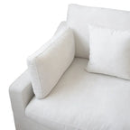 Canapés d'angle Deluxe Slope Cloud | Ensembles de canapés 8 pièces en lin blanc, 160 coussins de dossier réglables, 6 places