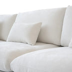 Canapés d'angle Deluxe Slope Cloud | Ensemble de 6 pièces en lin blanc en forme de U, 160 coussins de dossier réglables, 4 places