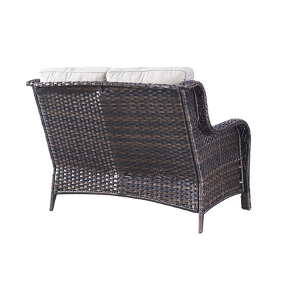 Gymojoy Outdoor Loveseat Wicker Sofa Set Rattan Sofa