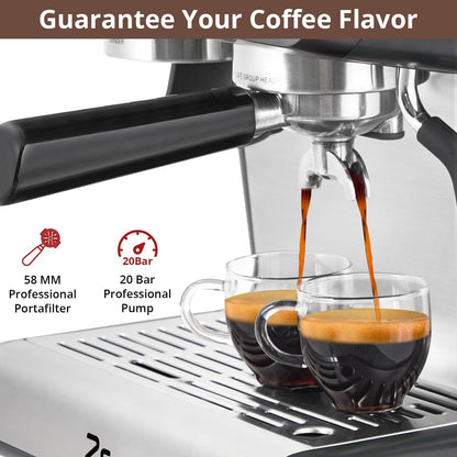 20 Bar Automatic Espresso Coffee Maker with Milk Frother for Home Barista