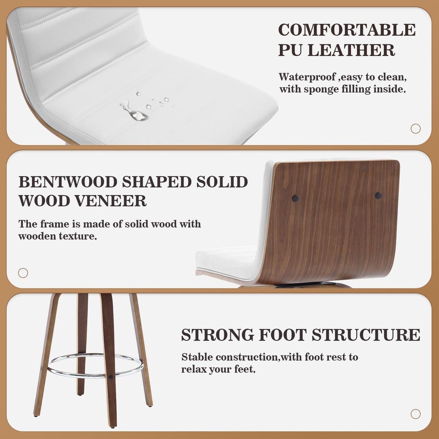 26/29 Faux Leather Swivel Bar/Counter Stools, Set of 2/3